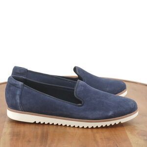 Clarks Collection Womens Serena Brynn Slip On Loafer Flats Size 10 M Navy Blue
